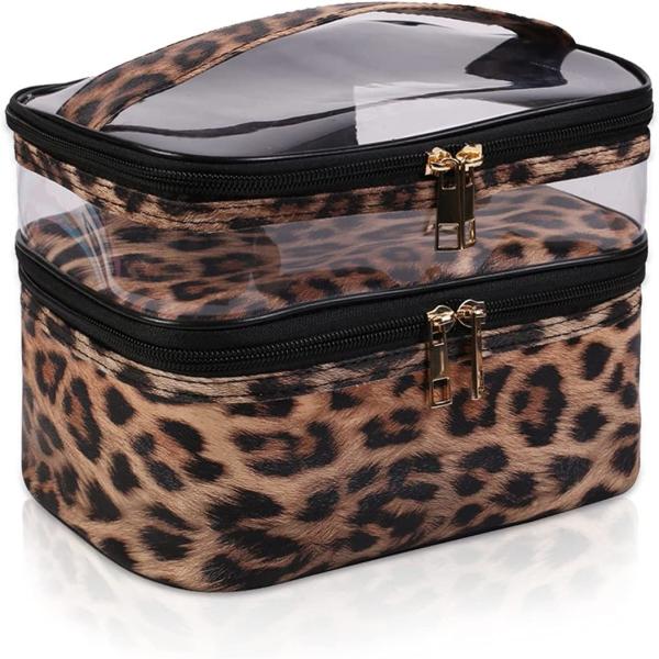 Waterproof Double Layer Cosmetic Bag Travel Makeup Bag For Women Cosmetics Cases
