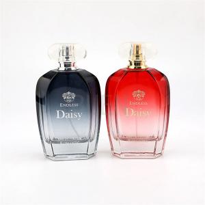 China Strong Sealing Glass Personalized Perfume Bottle Crimp Neck Red Gradient Spray Color on sale