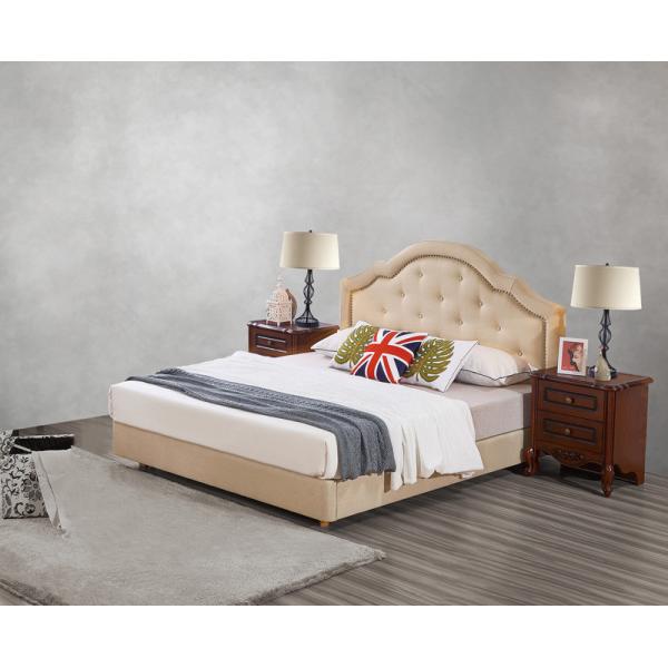 Leather Upholstered Headboard Custom Bed in hotel Guestroom king and queen size bedroom Wooden bed in High quality