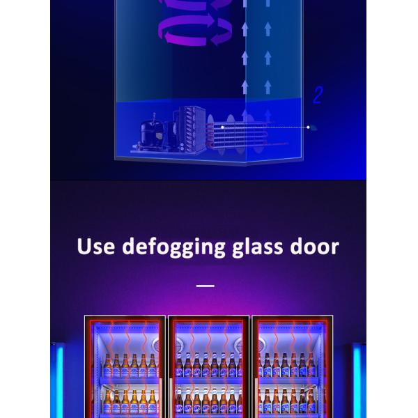 Multi Gate Glass Door Commercial Deep Freezer Dazzling Black Display Cabinet