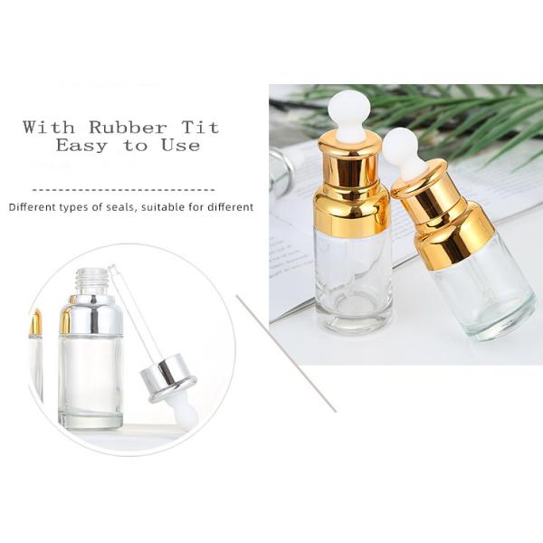 Small Clear Frosted Glass Bottles , Portable Essence Glass Dropper Bottles