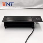 Built in wireless charger motorized rotate table socket with EU power plug