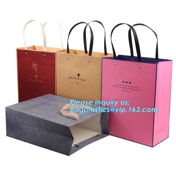 Elegant Embossed For Presents Clothing Wedding Birthday Bridal Baby Shower Paper Gift Bags Modern Fancy Cute Paper Premi