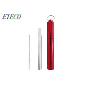 Buy cheap Collapsible Telescopic Stainless Steel Straws Metal Capsule Shell Silicone Tips from wholesalers