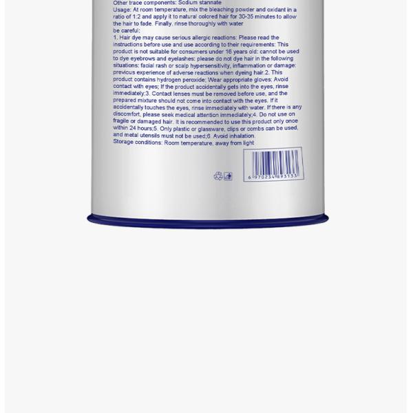 Professional OEM Private Label 500g Salon Hair Bleaching Powder Cool Toning Blue Effect Fragrance Enhancing Natural Hair Color