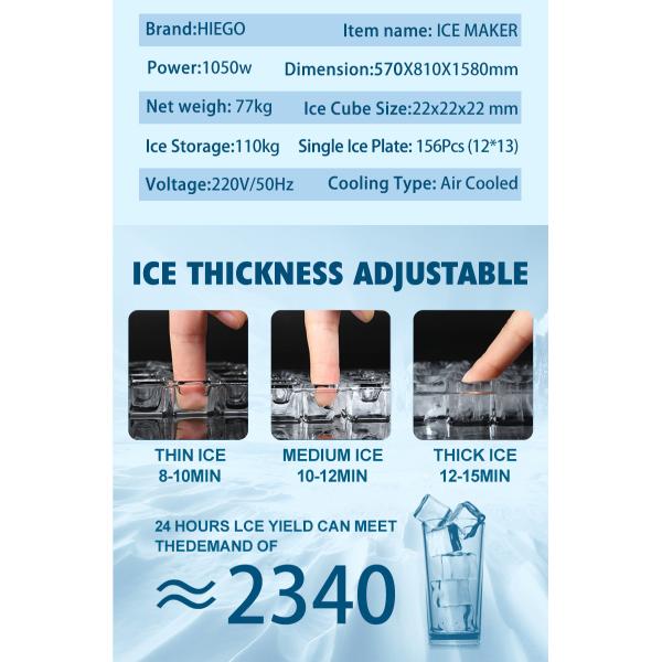 150kg Per Day Commercial Ice Cube Maker Machine For Sale 1 Year Warranty