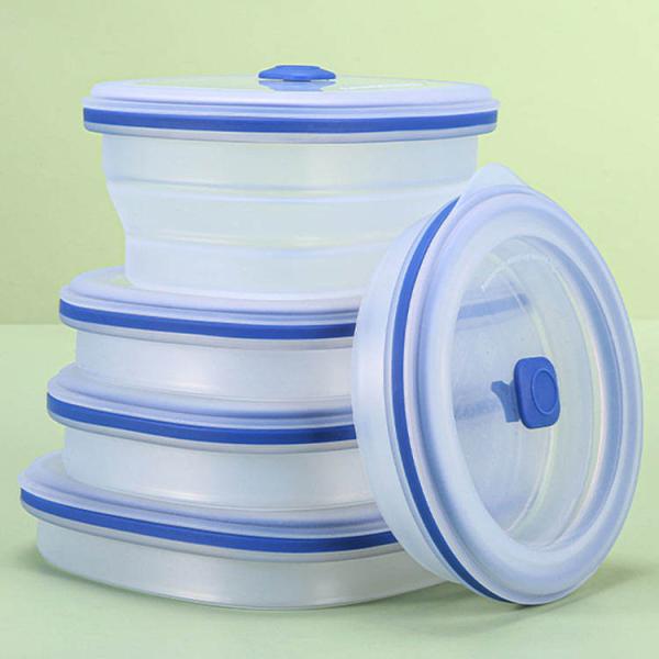 Reusable Silicone Storage Containers Folding Bowl Bpa Free Kitchen Collapsible