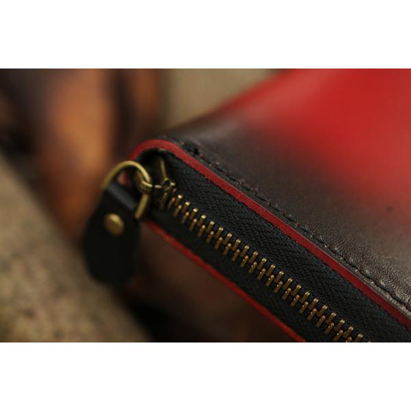 Vegetable Tanned Top Layer Cowhide Men'S Contrast Color Wallet Genuine Leather Long Clutch Zipper Clutch Manufacturer Wholesale