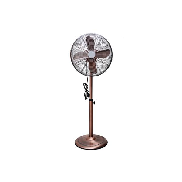 Indoor Moving Metal Chrome Floor Standing Fan With Safety Grille & Stable Base