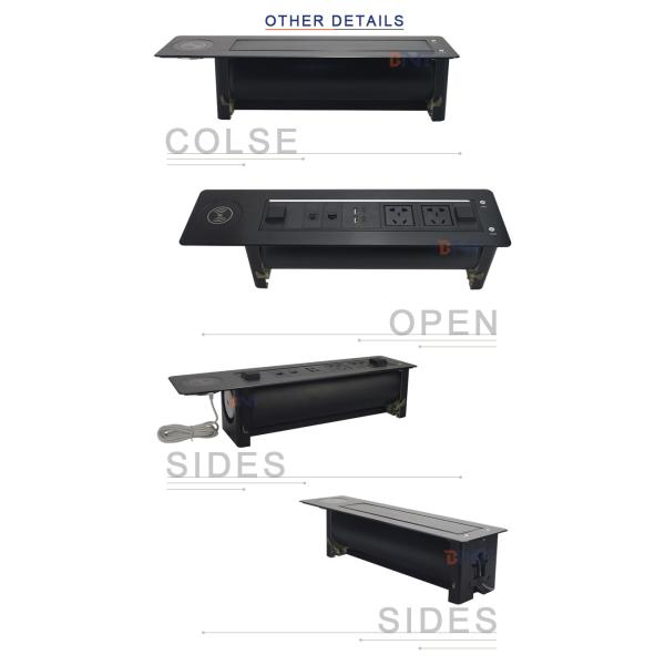 BNT hidden socket type table wireless charger motorized pop up desktop socket for smart home