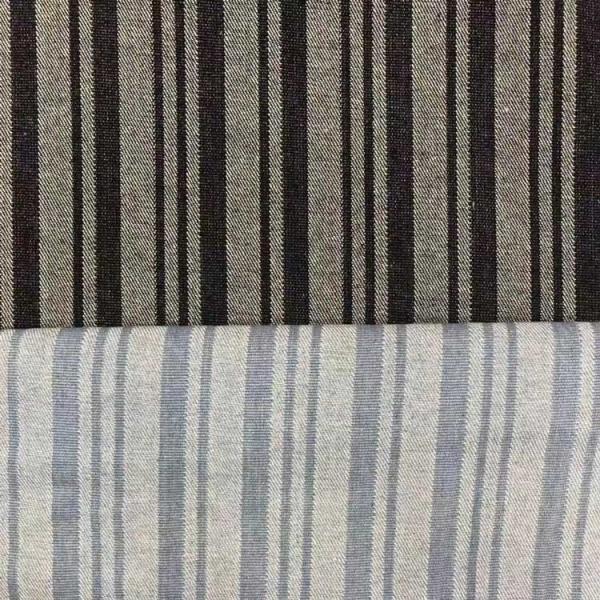 Yarn Dyed Print Striped Denim Cotton Fabric For Jeans Indigo Blue