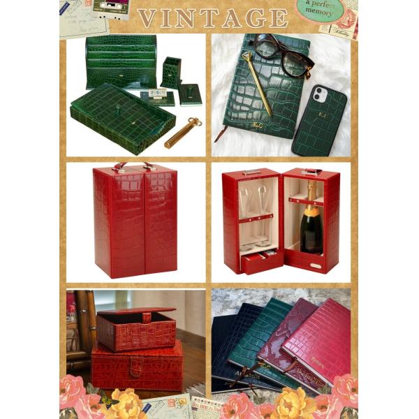 Glossy Crocodile PVC Leather Packaging Box Crocodile Embossed Leather