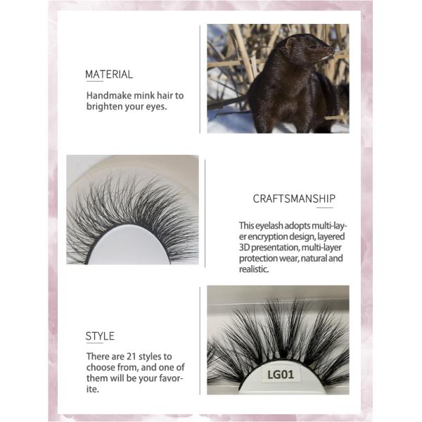 New 25mm Black Fluffy Mink False Eyelash Extensions natural false lashes Natural Fake Eyelashes