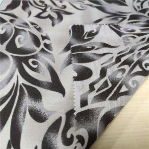 Quality Dyed Polycotton Fabric 90% Polyester 10% Cotton 100gsm Black Flower Pattern for sale