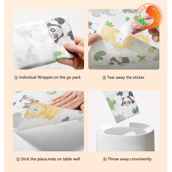 Assorted Colors Custom Disposable Placemats Adhesive Stick Disposable Table Mats