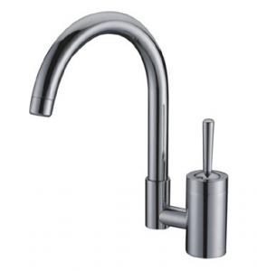 Quality Brass Polished Kitchen Single Lever Mixer Taps , High ARC Faucet for sale