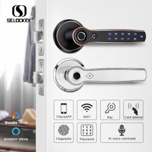 Electric Bluetooth Wifi Semiconductor Handle Door Lock For Bedroom