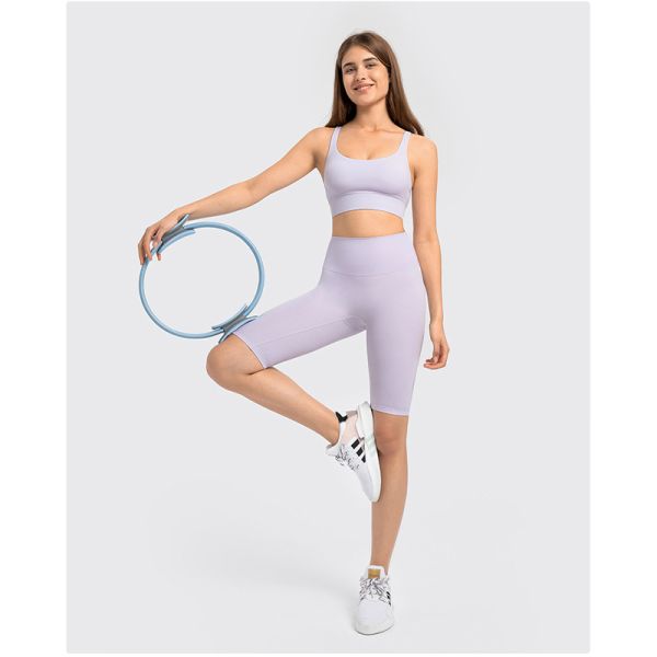 Anti UV Ladies Yoga Sports Shorts Leggings Running Pants With Waistband Pocket