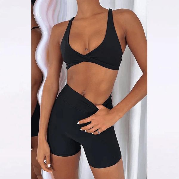 High Quality Yoga Wear Sports Bra Custom Logo Fitness Sexy Cross Back Yoga Bra