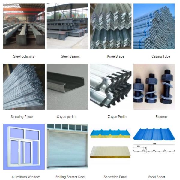 Prefab Steel Structure Warehouse with Sandwich Panel Walls