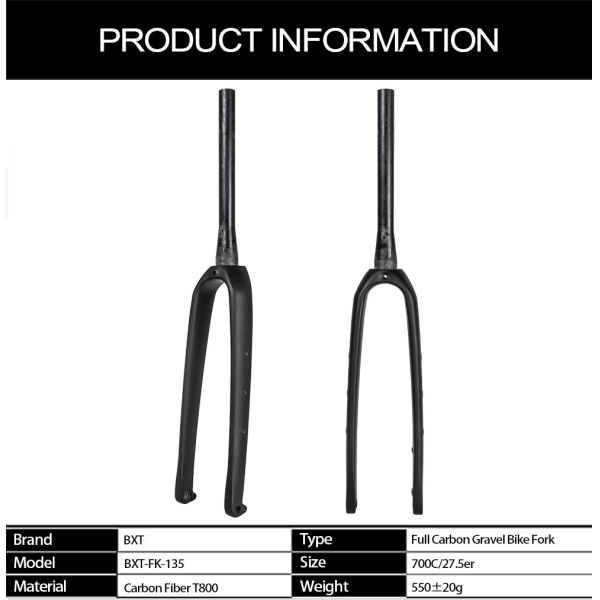 700C Gravel Carbon Road Bike Fork External Internal Cable