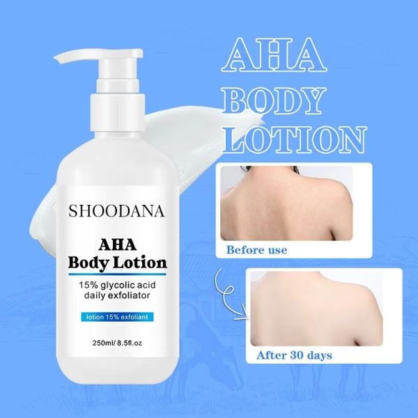 Factory's Organic Body Lotion AHA Milk Glycolic Acid for Lightening Whitening Private Label Skin Care Product for Black Skin