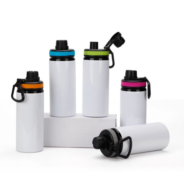 Custom Logo 600ML Aluminum Sublimation Water Bottles With Handle Lid Sublimation Blanks Sport Water Bottle