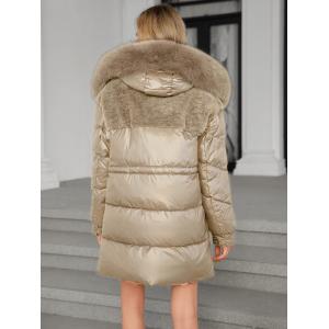 Machine Washable Thermal Cashmere Lady Jacket Without Real Fox Fur