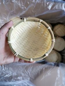 China OPP Wrapped Bamboo Fruit Basket Gift Crafts Natural Bamboo Basket 17cm 19cm 23cm on sale