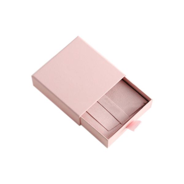 Gray Pink Velvet Magnetic Jewelry Box 2mm Sliding Drawer Gift Boxes