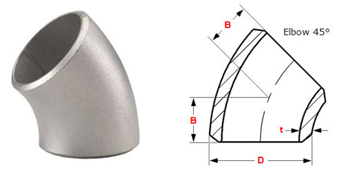 ASTM B366 UNS N10276 Hastelloy C276 45 Degree Elbow THK SCH5S - SCH160 XXS