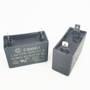 Quality CBB61 Air Conditioner Fan Capacitor 450V 2.2mfd 187 Terminal With Self Healing 10000 Hours for sale
