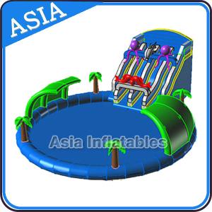 Super Fun Inflatable Water Park , Amusement Park Games Equipment