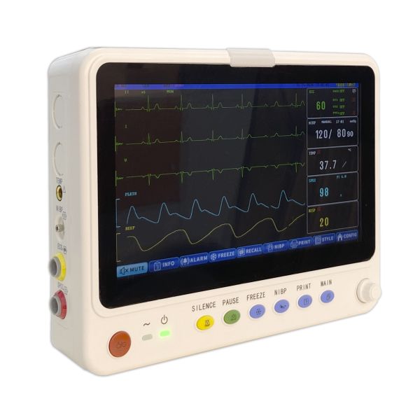 12.1 Inch Portable Multi Parameter Patient Monitor with Trolley Bracket and Built-in Li-ion Battery for Hospital ICU