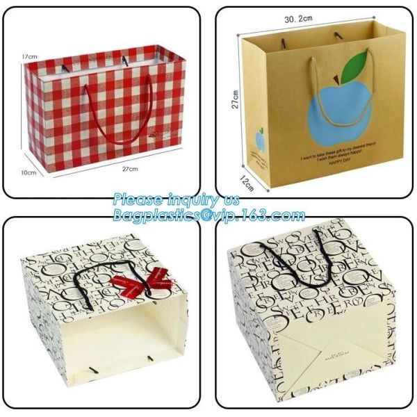 Elegant Embossed For Presents Clothing Wedding Birthday Bridal Baby Shower Paper Gift Bags Modern Fancy Cute Paper Premi