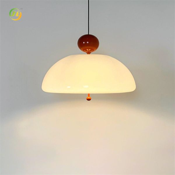 White Single Head Glass Pendant Light for Modern Classic Interior Design