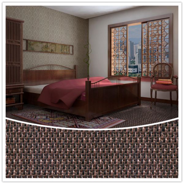 Stripe Design PVC Woven Vinyl Carpet Roll For Commercial Outdoor Anti - Slip