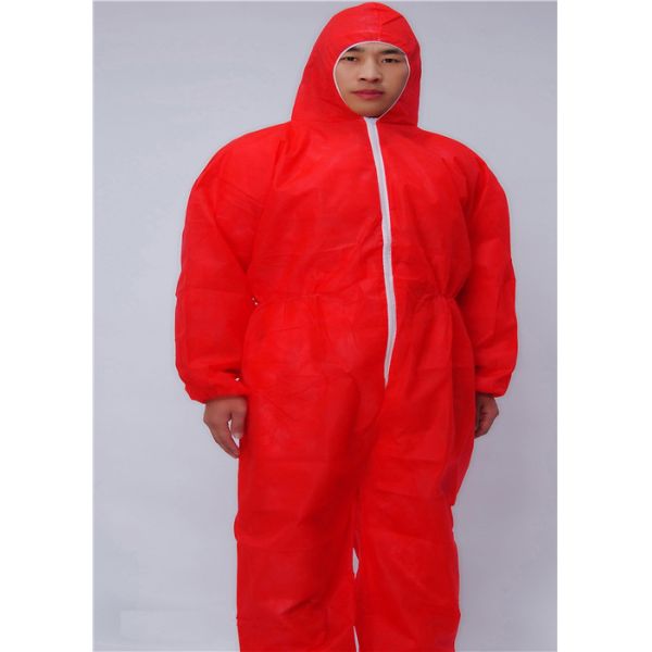 Zip Front SMS Disposable Protective Apparel With Hood Boots