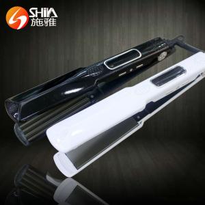 Quality Digital LCD titanium plate flat iron infrared hair straightener hair roller online for sale