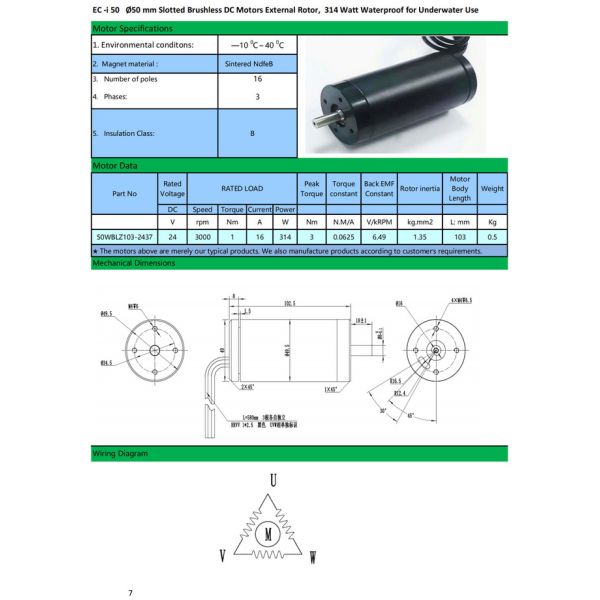 50mm brushless motor