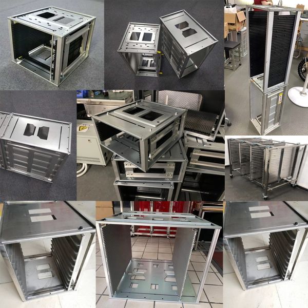 ESD SMT PCB Circulation Metal Base Injection Molded PP ESD Storage Shelving