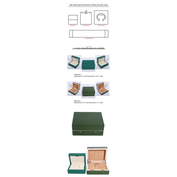 High End Green Wooden Watch Box for Luxury Gift Packaging with Flipped Tote Bag