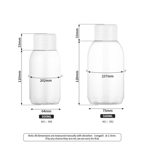 500ml Screw Top Squeeze Bottle Crown Shape 75mm Width Multiusage