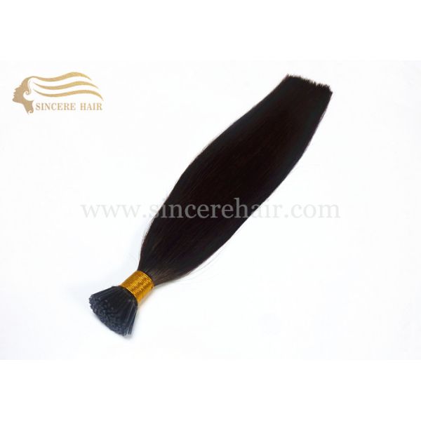 18 Inch Virgin Human Hair Extensions, 45 CM Natural #1B Virgin Pre Bonded I Tip Remy Hair Extensions For Sale 18 Inch Virgin Human Hair Extensions, 45 CM Natural #1B Virgin Pre Bonded I Tip Remy Hair Extensions For Sale