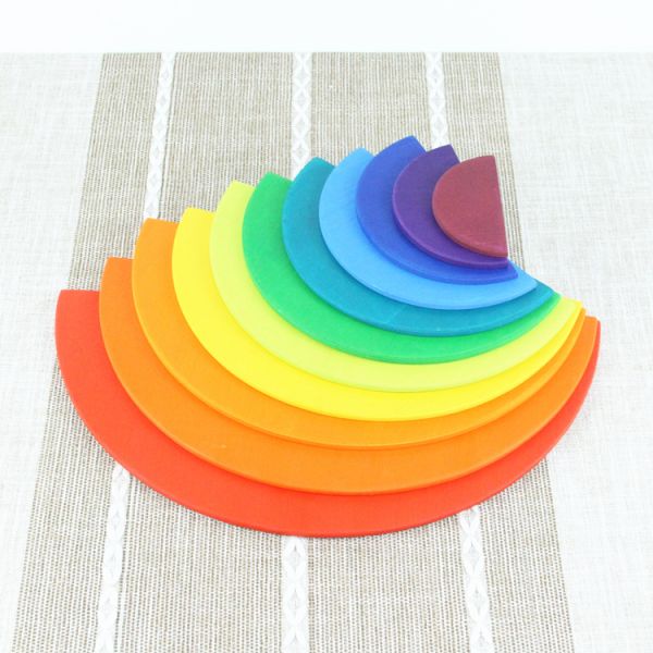 6cm Large Pastel Rainbow Stacker Nesting Rainbow Block Set