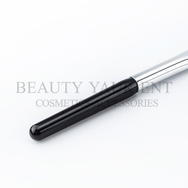 Black PBT Synthetic Hair Small Angled Eyeliner Brush Aluminum Ferrule