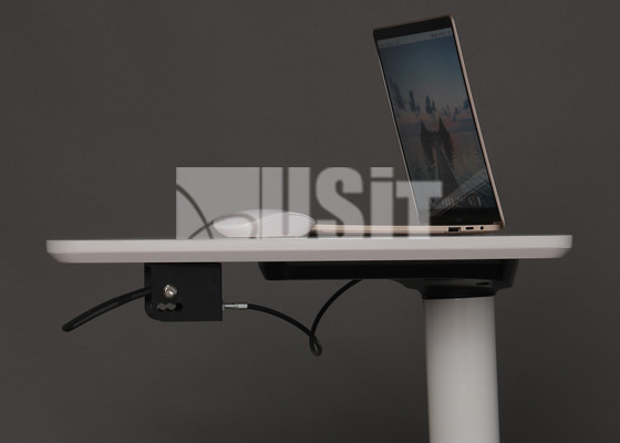 Single Metal Mobile Gas Lifting Sit To Stand Desk With Wheels