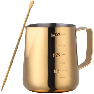 China Gold Stainless Steel Essential Barista Tools Coffee Picher 350ml /12oz on sale