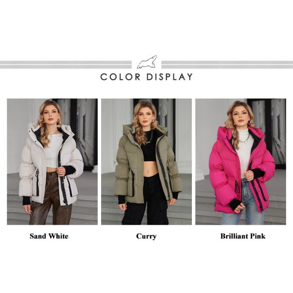 Women's Casual Style Coat With Bright Colors Down Filling And Nice Length Machine Washable