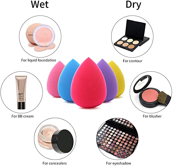 Vegan Latex Free Mini Beauty Blender Sponge 40*60mm Multiple Colors